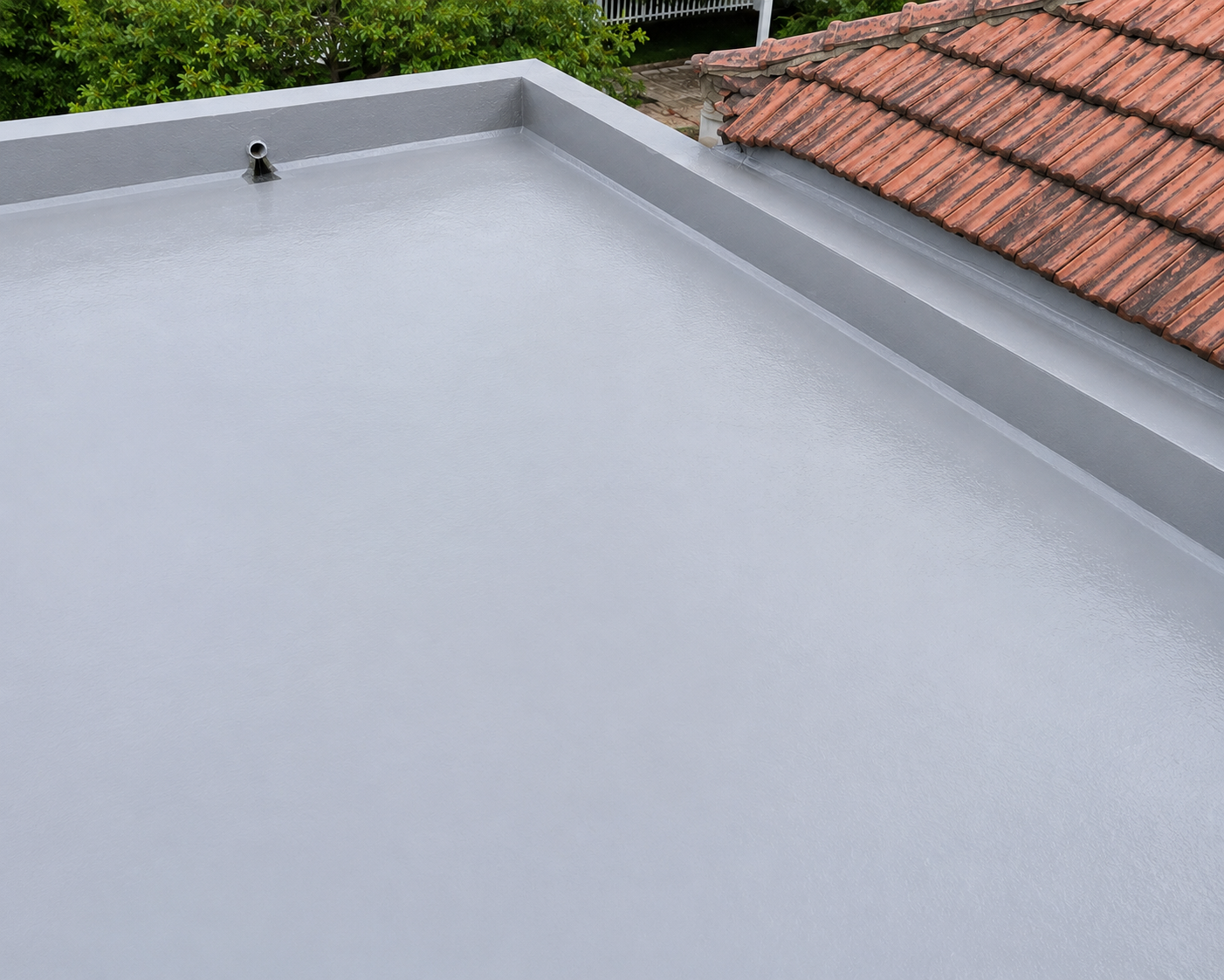 After waterproofing — clean protected roof