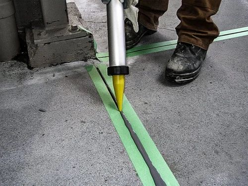 Sealant applied into a concrete joint